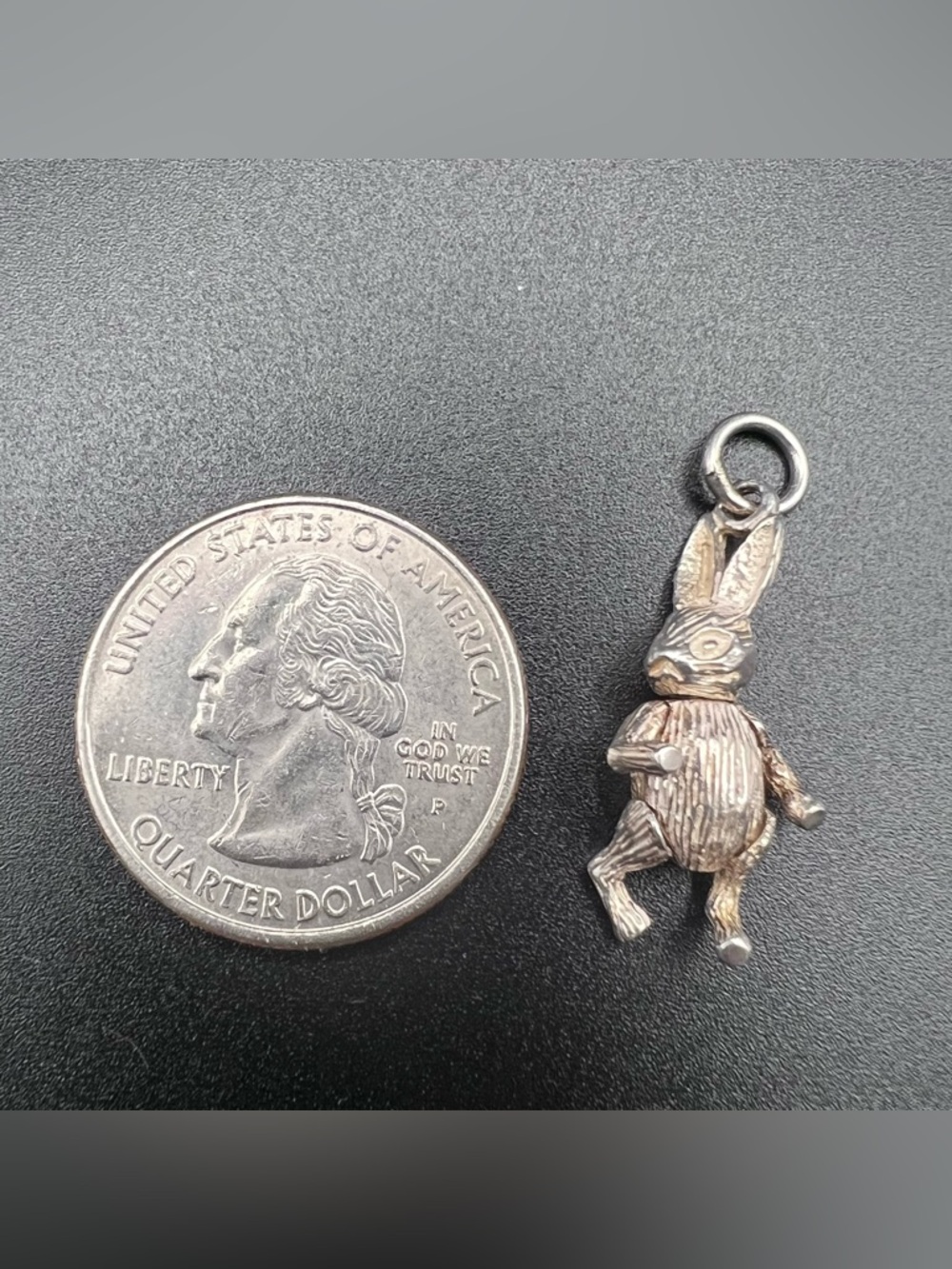 Sterling Silver Articulated Bunny Charm - Picture 4 of 4